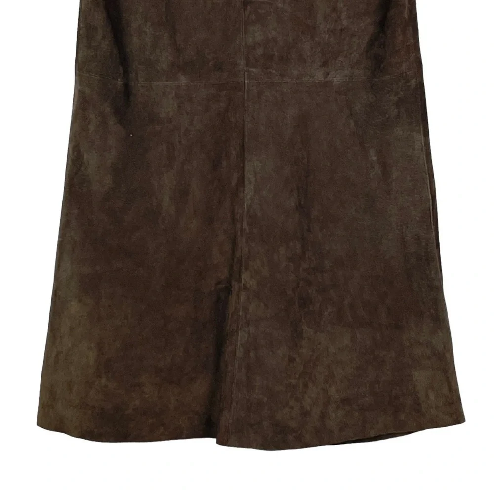 URBAN OUTFITTERS BROWN LEATHER SLEEVELESS LACE BUST RETRO 70'S MINI SHIFT DRESS